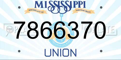 7866370 Mississippi License Plate