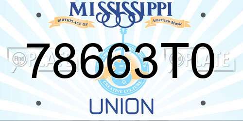78663T0 Mississippi License Plate