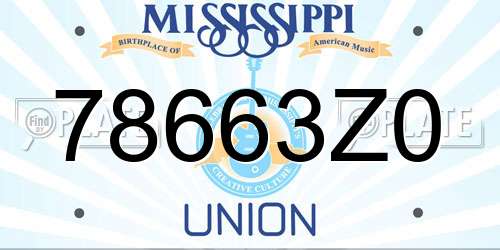 78663Z0 Mississippi License Plate