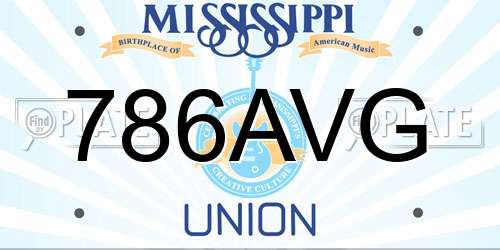 786AVG Mississippi License Plate