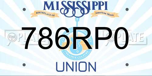 786RP0 Mississippi License Plate