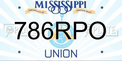 786RPO Mississippi License Plate