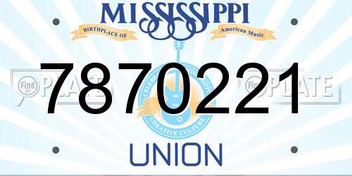7870221 Mississippi License Plate