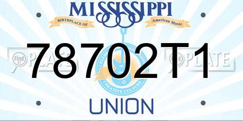 78702T1 Mississippi License Plate