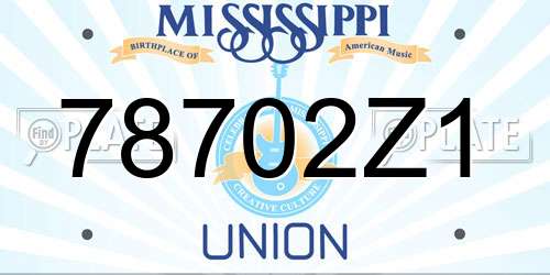 78702Z1 Mississippi License Plate