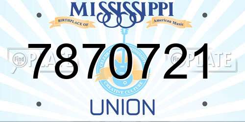 7870721 Mississippi License Plate