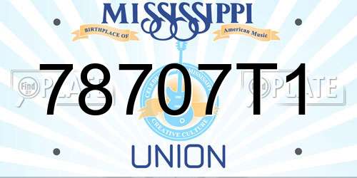 78707T1 Mississippi License Plate