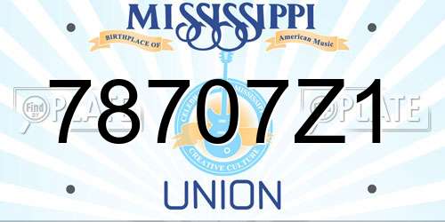 78707Z1 Mississippi License Plate