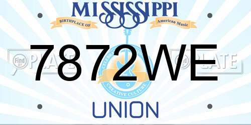 7872WE Mississippi License Plate