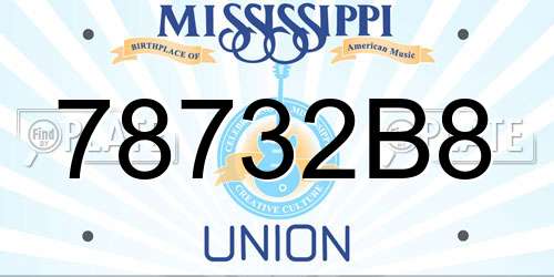 78732B8 Mississippi License Plate