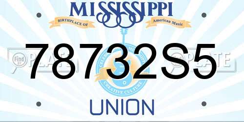 78732S5 Mississippi License Plate