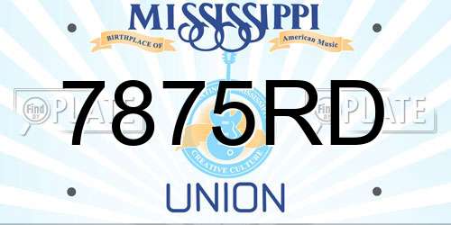 7875RD Mississippi License Plate