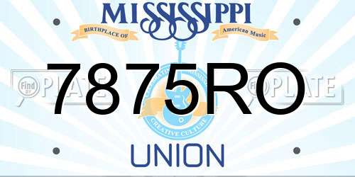 7875RO Mississippi License Plate