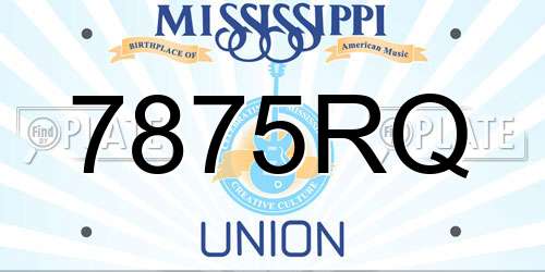 7875RQ Mississippi License Plate