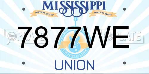 7877WE Mississippi License Plate