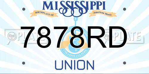 7878RD Mississippi License Plate