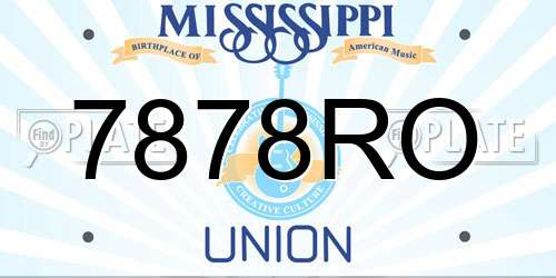 7878RO Mississippi License Plate