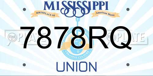 7878RQ Mississippi License Plate