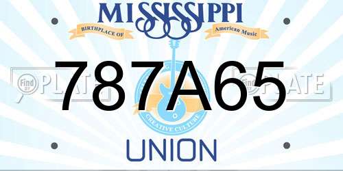 787A65 Mississippi License Plate