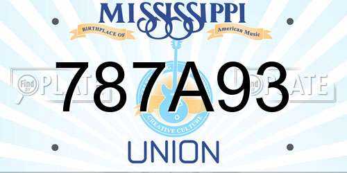 787A93 Mississippi License Plate
