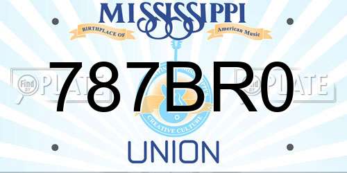 787BR0 Mississippi License Plate