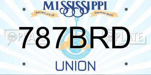 787BRD Mississippi License Plate