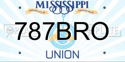 787BRO Mississippi License Plate