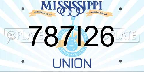 787I26 Mississippi License Plate