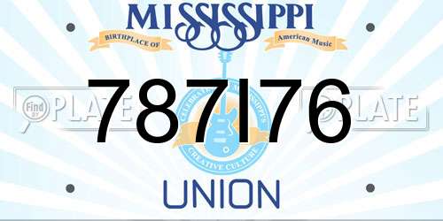 787I76 Mississippi License Plate