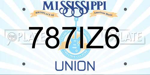 787IZ6 Mississippi License Plate