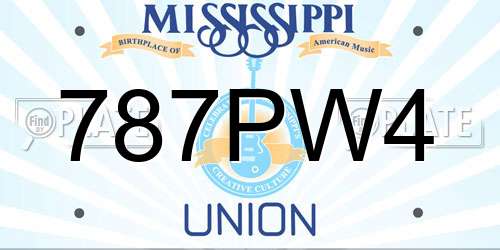787PW4 Mississippi License Plate