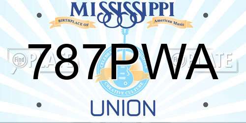 787PWA Mississippi License Plate