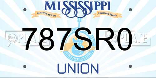 787SR0 Mississippi License Plate