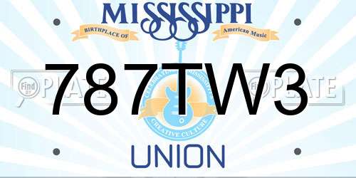 787TW3 Mississippi License Plate
