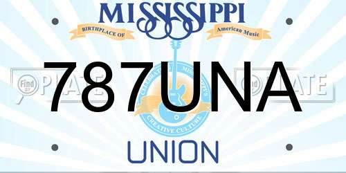 787UNA Mississippi License Plate