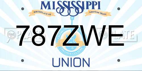 787ZWE Mississippi License Plate