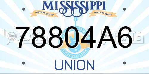 78804A6 Mississippi License Plate