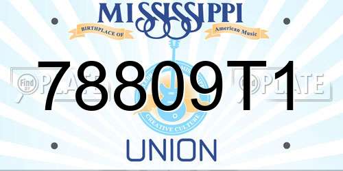 78809T1 Mississippi License Plate