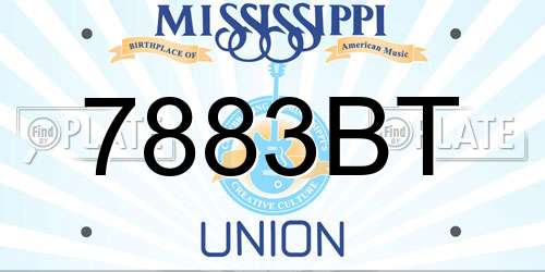 7883BT Mississippi License Plate