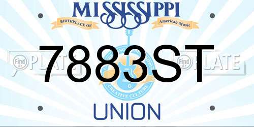 7883ST Mississippi License Plate