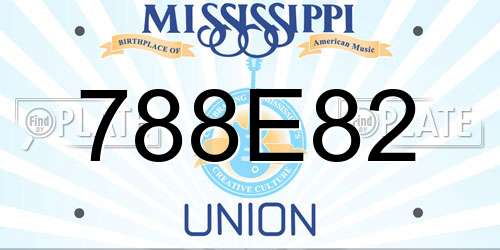 788E82 Mississippi License Plate
