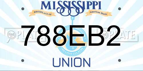 788EB2 Mississippi License Plate