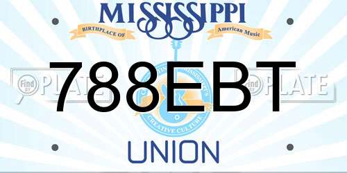788EBT Mississippi License Plate