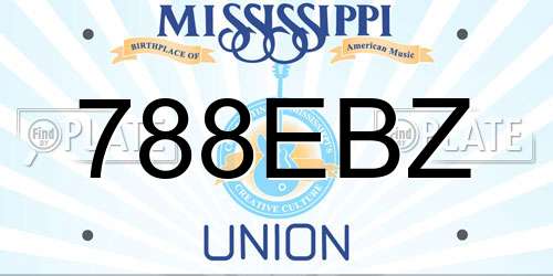 788EBZ Mississippi License Plate