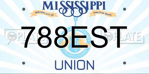 788EST Mississippi License Plate