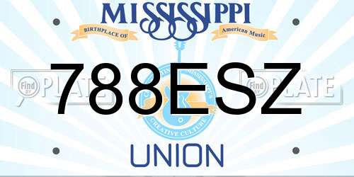 788ESZ Mississippi License Plate