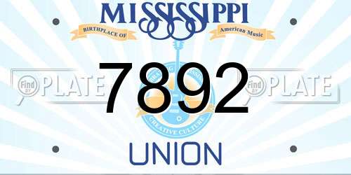 7892 Mississippi License Plate