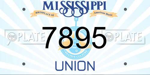 7895 Mississippi License Plate