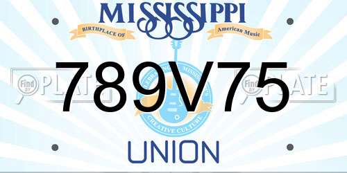 789V75 Mississippi License Plate