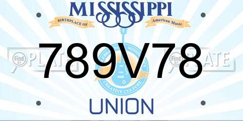 789V78 Mississippi License Plate